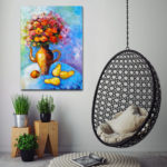 Duże obrazy olejne na ścianę 3 obraz na płótnie kwiaty i owoce