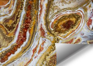 Fakturowany obraz z żywicy z kryształami w stylu GEODE 16