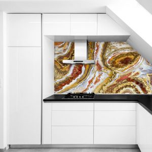 Fakturowany obraz z żywicy z kryształami w stylu GEODE 17