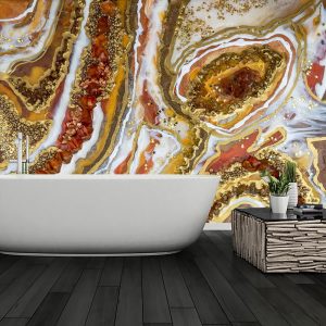 Fakturowany obraz z żywicy z kryształami w stylu GEODE 19