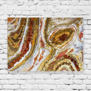 Fakturowany obraz z żywicy z kryształami w stylu GEODE 8