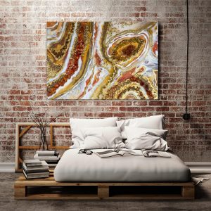 Fakturowany obraz z żywicy z kryształami w stylu GEODE 9