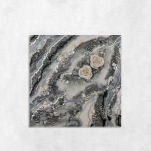 Trójwymiarowy obraz malowany żywicą z różami 5