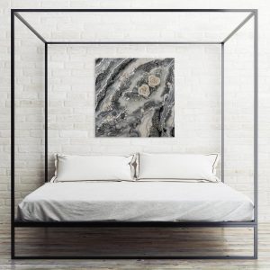 Trójwymiarowy obraz malowany żywicą z różami 7