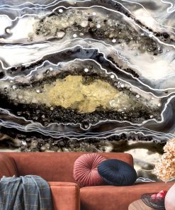 dekoracja do salonu fototapeta geode style abstrakcja szaro biała