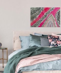 Obraz w stylu resin art z różową abstrakcją