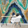 Fototapeta geode art - Niebieska abstrakcja 1 Foto-tapeta - Sztuka żywicy z kamieniami