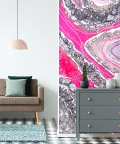 Fototapeta z różowymi kryształkami do salonu
