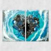 Obraz dyptyk geode art - Serce z kamieni 2 Obraz dyptyk - Morze i serce