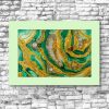Plakat w stylu resin art - Zielona abstrakcja 1 Abstrakcyjny plakat geode art - Zieleń