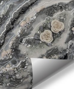 Fototapeta w stylu geode art z kwiatami