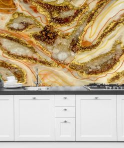 Fototapeta geode art kompozycja malarska abstrakcja pomarańczowo brązowa