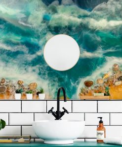 dekoracja do łazienki fototapeta morski motyw resin sea żywica