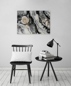 Obraz geode art z różą