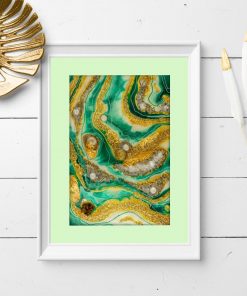 Plakat geode art - Abstrakcja w zieleni