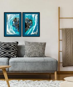 Plakat dyptyk - Serce z kamieni