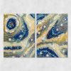Obraz dyptyk - Kremowa abstrakcja geode art 1 Podwójny obraz przedstawiający kremową abstrakcję