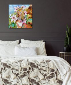 Kopia obrazu z kobietą i magnoliami do dekoracji poczekalni