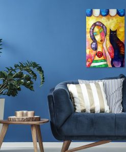 Kopia obrazu z kotem do salonu