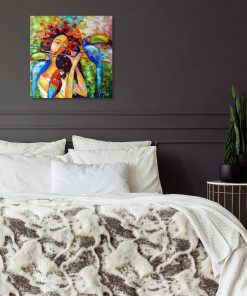 Obraz z dziewczyną i ptakami do dekoracji pokoju