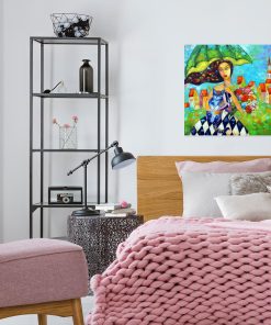 Obraz z kotem i dziewczyną - Anna Wach