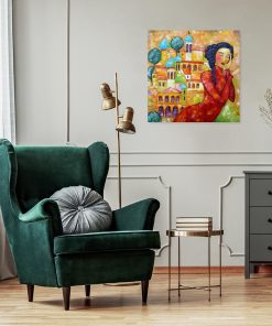 Obraz z motywem dziewczyny do upiększenia salonu