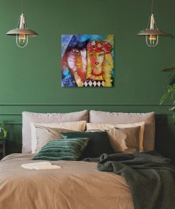 Obrazy z panna i koniem do dekoracji sypialni