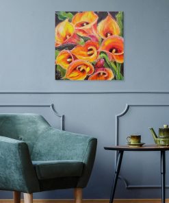 Obraz z kaliami do dekoracji poczekalni