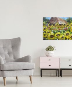 Obraz z motywem wsi do powieszenia w poczekalni