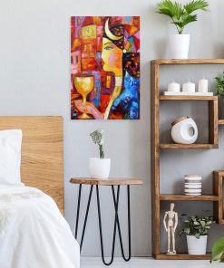 Replika obrazu z kotem i dziewczyną