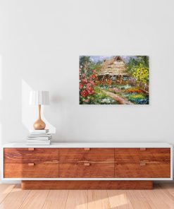 Replika obrazu z wiejską chatą