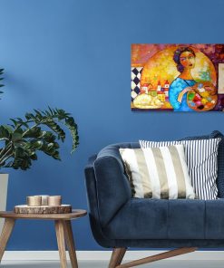 Obraz z dziewczyną w pracowni