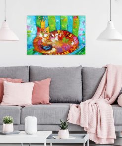 Obraz z kotem na kanapie do upiększenia poczekalni