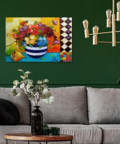 Obraz z kwiatami i owocami