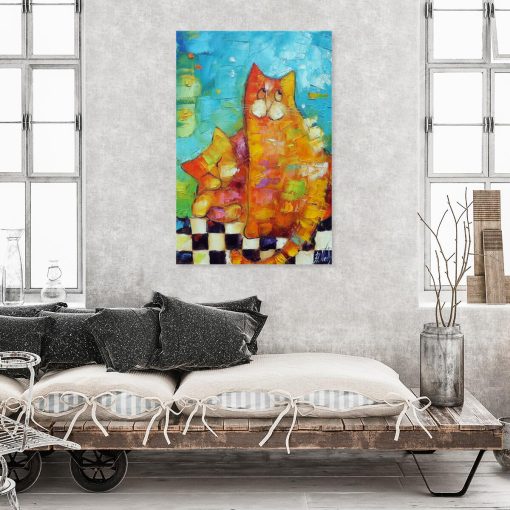 Obraz z motywem kotów do dekoracji salonu