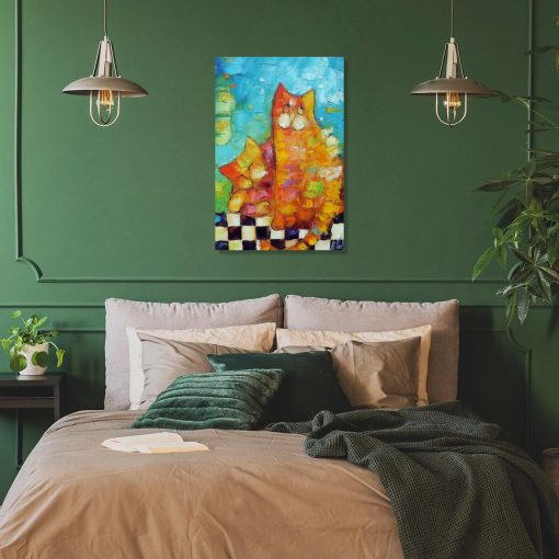 Obraz z rudymi kotami do dekoracji poczekalni
