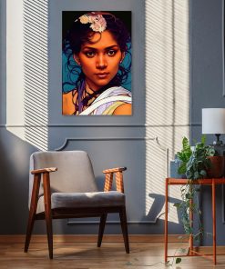 Portret brunetki do upiększenia sypialni