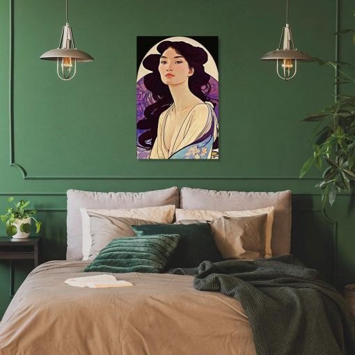 Obraz z portretem kobiety do upiększenia ściany w sypialni
